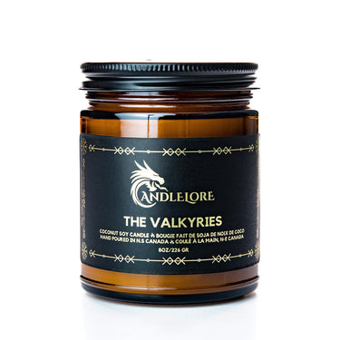 Medium Valkyries scented candle on a white background